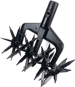 Soil Mixing Cultivator, Garden Cultivator Rotary, Cultivator Tool for Soil Loosening Reseeding Black