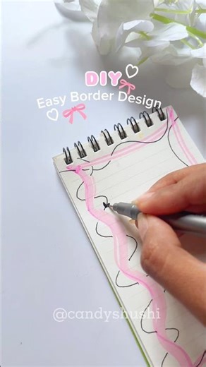 DIY Easy Border Design🎀😍😱 #art #craft #shorts #viral