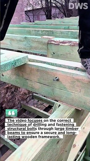 Heavy Timber Beam Installation – Structural Bolt Fastening Technique