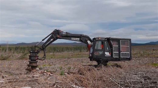 Powerful machine clearing land with incredible efficiency