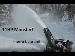 11HP Monster Murray Snowblower! Impeller kit and pulley tuning, 1st test (Part 1)