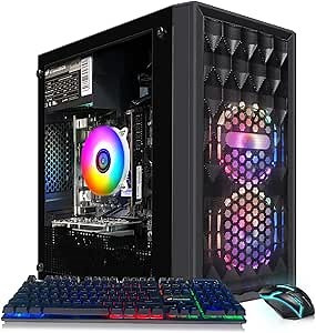 STGAubron Gaming PC Computer Desktop, Radeon RX 560 4G, Intel Core I7 8th up to 4.1GHz, 16G DDR4, 512G SSD, WiFi 6 & BT 5.2, RGB Fan x2, Windows 11 Home