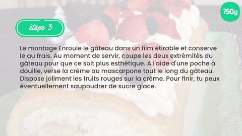 Bûche aux fruits rouges, crème mascarpone vanille