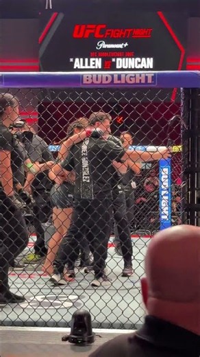 Loopy Godinez dances in the Octagon after her win over Ketlen Souza at UFC Vegas 122