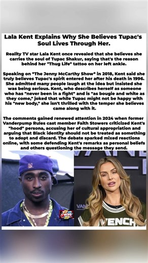 Lala Kent Says She Believes Tupac's Soul Lives Through Her 😳🎤#lalakent #tupac #2pac #shorts