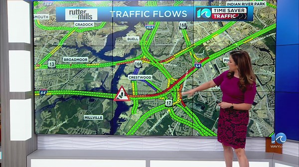 Vehicle crash causes delays at High Rise Bridge in Chesapeake