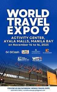 Something exciting is happening at Ayala Malls, Manila Bay! We’re thrilled to be the venue for the World Travel Expo @ Manila Bay, happening November 14–16, 2025, from 10 AM to 9 PM. Get ready to explore exclusive travel deals, amazing destinations, and unforgettable experiences all in one place. Whether you’re planning your next trip or simply feeling wanderlust — this is where your journey begins. 📅 November 14–16, 2025 🕙 10 AM – 9 PM 📍 Ayala Malls, Manila Bay The world is calling. Are you 