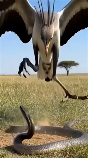 Secretary Bird vs Cobra – Savanna Showdown!