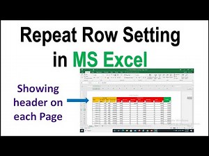 How to Repeat Row Setting in each pages of Excel Sheet | Repeat Header Row in MS Excel