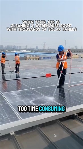 When your job is cleaning a warehouse roof with thousands of solar panels.