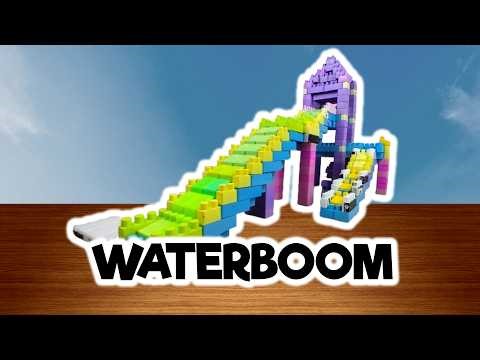 How to Make a Waterboom Water Slide from Building Blocks