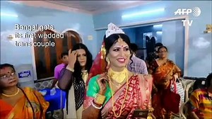 Indian transgender couple tie the knot in a traditional ceremony