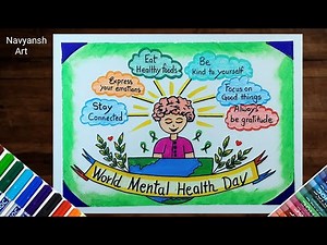 World Mental Health Day drawing / Mental Health Awareness poster drawing / Mental Health Day drawing