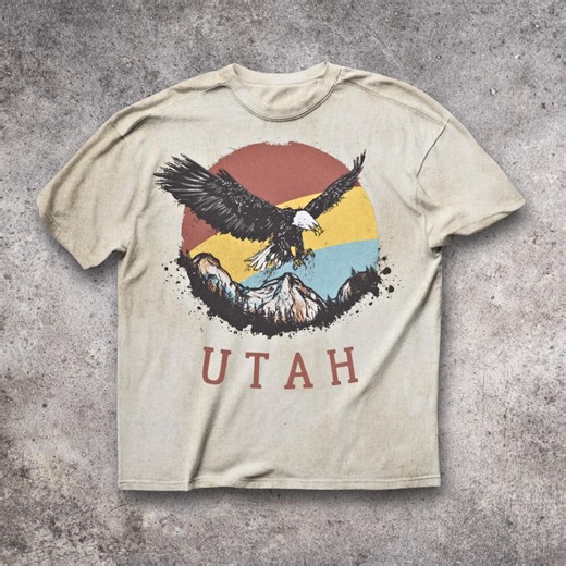 Utah Vintage Eagle T-shirt, Retro Mountain Sunset Tee, Utah State Shirt, National Park Graphic Tee, Nature Lover Gift, Hiking Shirt USA - Etsy