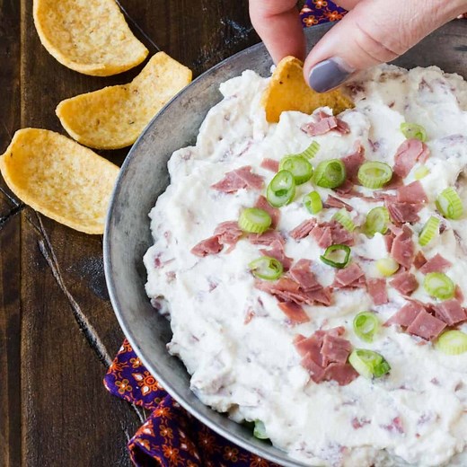 Easy Chipped Beef Dip (serve it hot or cold!)- Garnish with Lemon