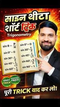 Trigonometry Sine Table in 30 Seconds 🔥 | Sin 0° to 90° Super Easy Trick | Memorize Fast
