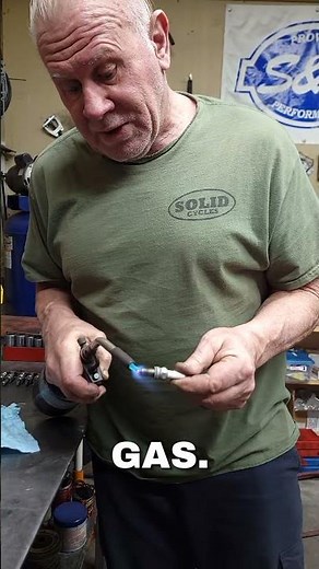 Cleaning up some spark plugs for this Harley Davidson #motorcycle #mechanic #harley