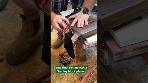 Stanley block plane for final adjustments #woodwork #tools #handtools