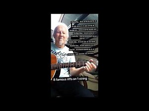 8 famous guitar riffs on 1 string