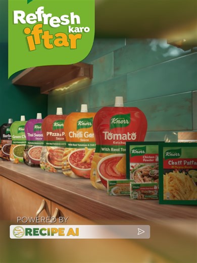 Scan, Generate, Refresh: Knorr Recipe AI Is Here! No more boring Iftar or last‑minute stress this Ramadan. Meet Knorr Recipe AI — your ultimate flavour wingman! 👩‍🍳🥘 The best part? It's super convenient! Just scan your pantry and get endless 30-minute Iftar recipes all month long! Toh Refresh Karo Iftar with Knorr Recipe AI aur karo sab ki cravings poori iss Ramadan! ✨💯 Visit us at knorr-pk.com! #Knorr #Iftar #RefreshKaroIftar #KnorrRecipeAI