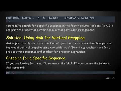 How to Grep Text Vertically Using Awk