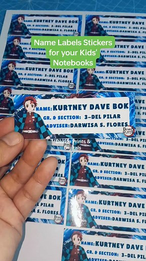 We customize sticker labels for your kids' notebooks! Subject sticker labels Name labels Nametags (laminated) Bag tags (laminated) Physical products only Message us. #printingbusiness #smallbusinessowner #smallbusiness #printing #notebooks #notebookstickers | Dazzle Prints & Digitals