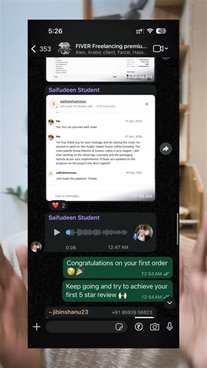 Krishnadas S on Instagram: "Happy to share this news 😍❤️ Our two students got their first orders from Fiverr, and they got international clients. It is still possible to get orders on Fiverr, Comment webinar to join our Free Webinar on Fiverr and Freelancing. Condition: We should get more than 1000 comments"