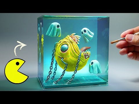 How to make Realistic Pac Man & Ghosts trapped in water tank diorama