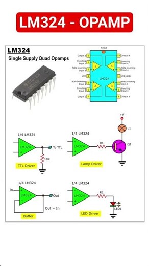 LM324 opamp - general purpose quad opamp ic
