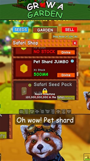 Play Zillion on Instagram: "Follow for more goofy videos!!! In Stock the Pet Shard JUMBO!!! I've used it on my Queen Bee to Jumbo Size her. Roblox Grow a Garden 🦁MEGA SAFARI HARVEST🦁 Event PlayZillion's entertaining goofy joking funny short skits meme videos. #megasafariharvest #megasafariharvestevent #roblox #robloxgrowagarden #funny #robloxskits #shorts #youtubeshorts"