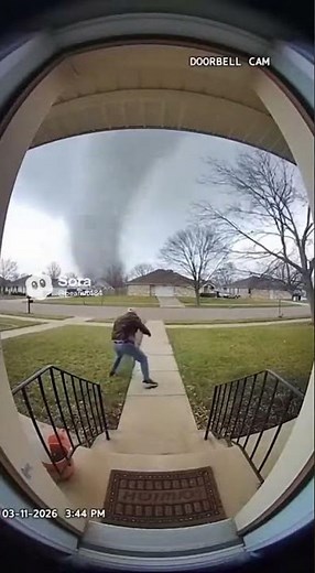 old man getting sucked away from house#intense #ringcamera #tornado #oldman