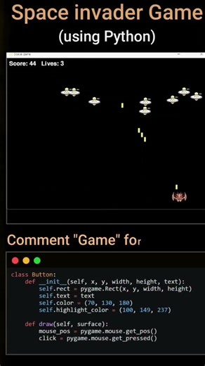space invadar game #coding #css #css3 #html5 #html #javascript #java #php #vscode #python #code
