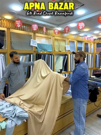 Apna Bazar Eid Special Offers Rs,1100 Me Gents Suit Rs,1100 Me Ladies Shuit Rs,1299 Me Bed Sheets Location : Rawalpindi 6th Road Chowk Near Rabi Centre📍