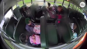 Driver narrowly misses hitting school bus full of kids after brakes fail on his truck