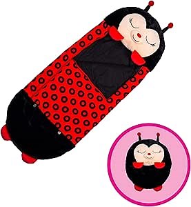 Happy Nappers: Pillow & Sleepy Sack: Large - Ladybug - 66 x 30, 2-in-1: Plush Animal Opens Into Sleeping Bag, Soft Play & Nap Character, Kids 3+