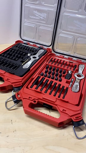 The MILWAUKEE 38-Piece Tap & Die PACKOUT Sets (SAE and Metric) include precision machined threading accessories and the most versatile Hex-LOK 2-in-1 Handle for the most common applications. The sets feature straight-flute taps and 1” hex dies with long-lasting laser-etched sizing for the clearest markings and includes a protective Black Oxide coating for corrosion resistance. The Hex-LOK 2-in-1 Handle combines the benefit of both internal and external threading within one handle by its compatib