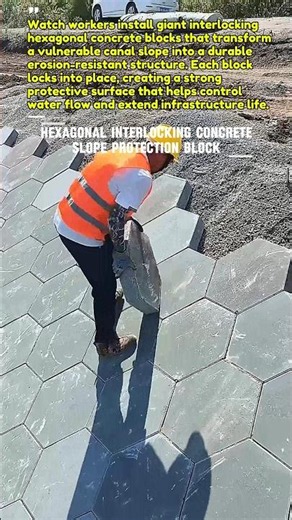 Massive Hexagonal Slope Protection Installation! #Construction #Engineering #USA