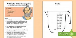 Archimedes Water Investigation Worksheet