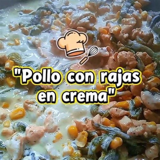 No sabes qué cocinar? Prepara este delicioso Pollo con rajas en crema🫶🏻✨️#shortsviral