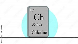 Chlorine. Element of the periodic table of the Mendeleev system.