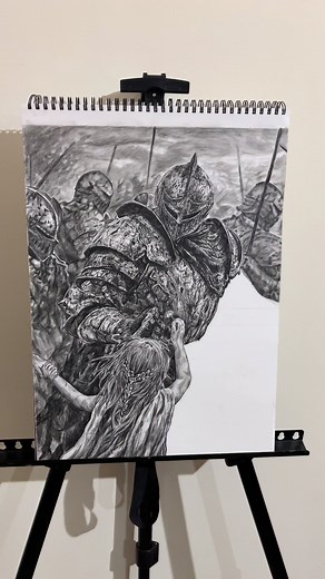 Girl and Knight Drawing Inspired by WLOP