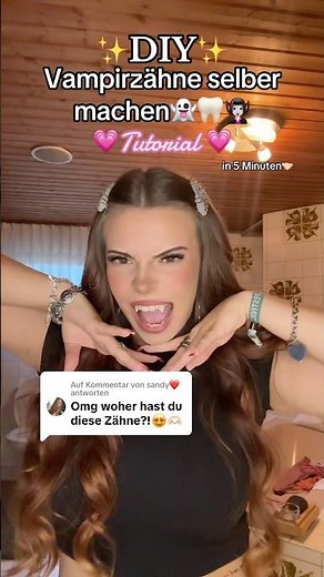 Vampirzähne selber machen mit Polymorph👻 DIY Halloween Look Vampir🖤 #vampir #halloween #diy