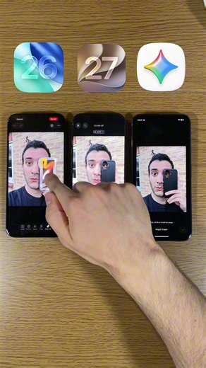 iOS 26 vs iOS 27 vs Google Gemini iPhone case removal 🤯 #apple #ai #ios27 #ios26 #fyp
