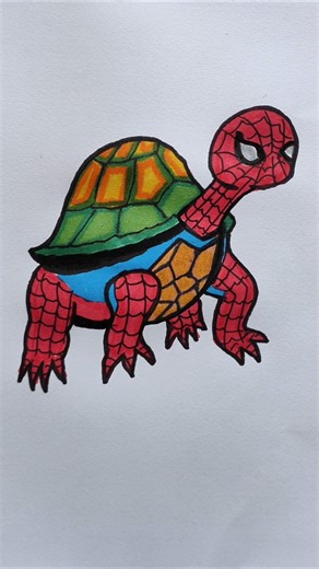 How to draw Turtle spider man #spiderman #drawing #art #howtodraw #spiderman4 #shorts #coloring