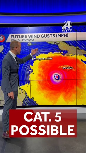 2.3M views · 11K reactions | Near record Cat. 5 possible in the Caribbean with 30+ inches of rain and nearly 200 mph winds 10.23 Update #hurricane #tropics #tropical #WeatherAlert #storm #stormsurge #hurricaneseason #Tracking #models #flooding #MajorHurricane #caribbean #Haiti #Cuba #dominicanrepublic #jamaica #bahamas #eastcoast #fypシ #foryoupageシ #florida #rainydays #risk #disaster #Warning #forecast #canada #novascotia #rain #melissa | WYFF News 4 | Facebook