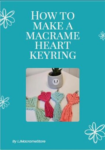 Macrame Heart Keyring Pattern - Written PDF & Knot Guide - DIY Macrame Tutorial - Digital Download - Heart Keyring - Etsy