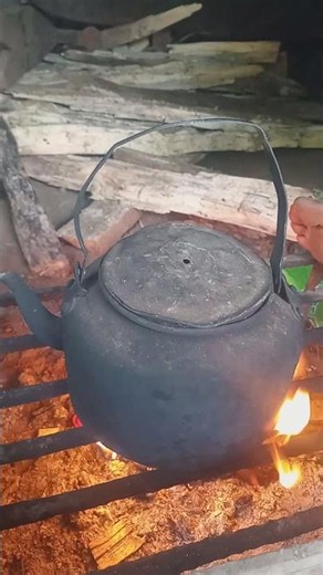 Boiling Coffee Over an Open Fire ☕🔥 | Traditional Outdoor Brewing #shorts