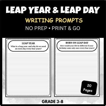 Leap Year Writing Activities – 20 Prompts to Inspire Grades 3–8