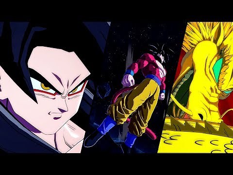 NEW DRAGON BALL FighterZ (DLC) Super Saiyan 4 Goku GT Transformation & Ultimate Attacks Gameplay