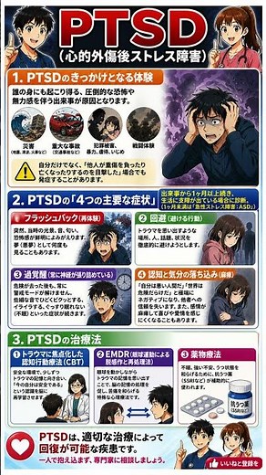 【心の傷】突然よみがえる恐怖…PTSD（心的外傷後ストレス障害）の4つの主要な症状と、回復をサポートする正しい3つの治療法を分かりやすく徹底解説